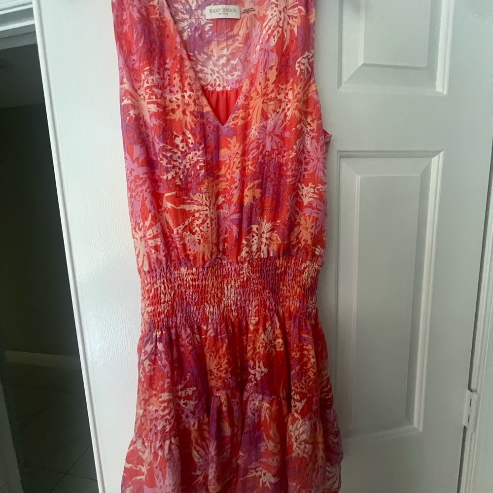 Ramy Brook Red and Pink Mini Dress